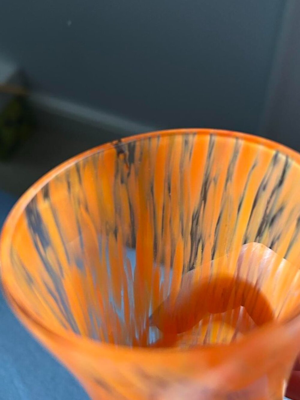 Vintage Medium Sized Orange Blown Class Vase - Picture 2 of 4